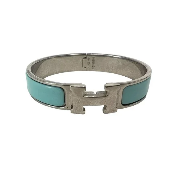 HERMES Clic H: Silver Metal & "H" Logo, Bangle #1267 - Picture 2 of 9